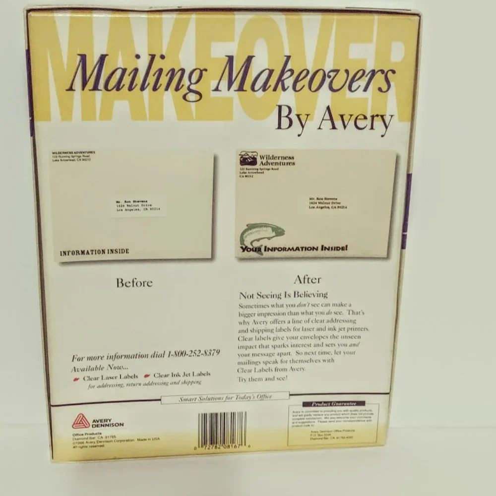 Avery InkJet Labels No. 8167 .5 X 1.75 Inches 20 Sheets